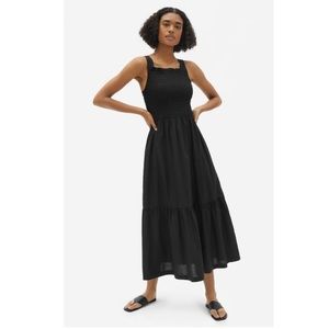 Everlane cotton Smock dress, BLACK | Size 00